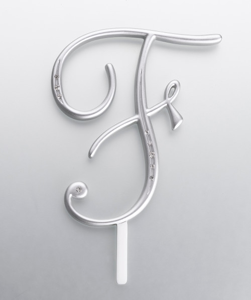 Silver Rhinestone Monogram Letter F