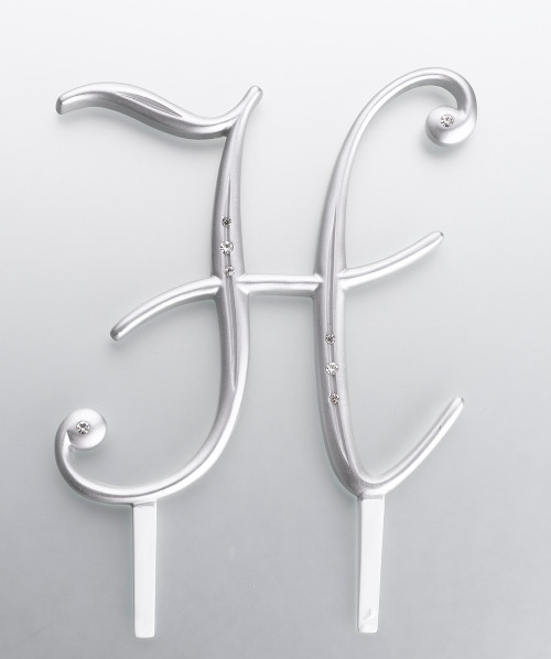 Silver Rhinestone Monogram Letter H
