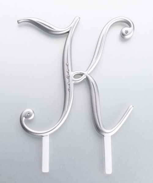 Silver Rhinestone Monogram Letter K