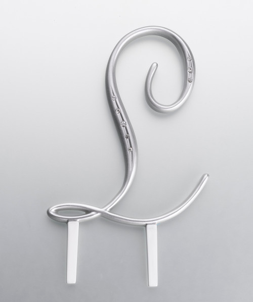 Silver Rhinestone Monogram Letter L