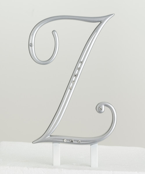 Silver Rhinestone Monogram Letter Z