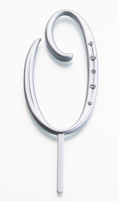 Silver Rhinestone Monogram Number 0