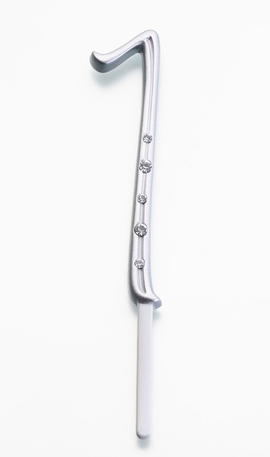 Silver Rhinestone Monogram Number 1