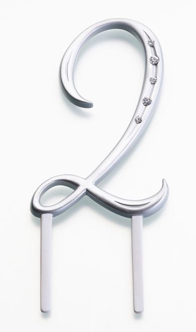 Silver Rhinestone Monogram Number 2