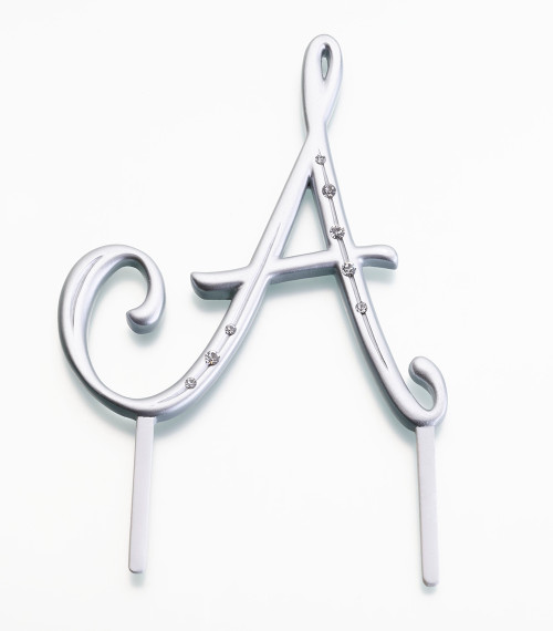 Silver Rhinestone Monogram Large Letter A