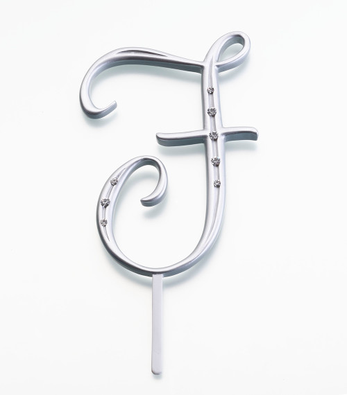 Silver Rhinestone Monogram Large Letter F