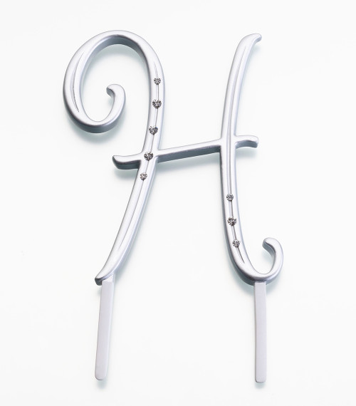 Silver Rhinestone Monogram Large Letter H