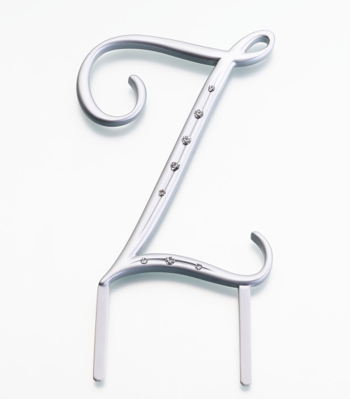 Silver Rhinestone Monogram Large Letter Z