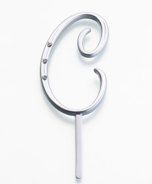 Silver Rhinestone Monogram Small Letter C