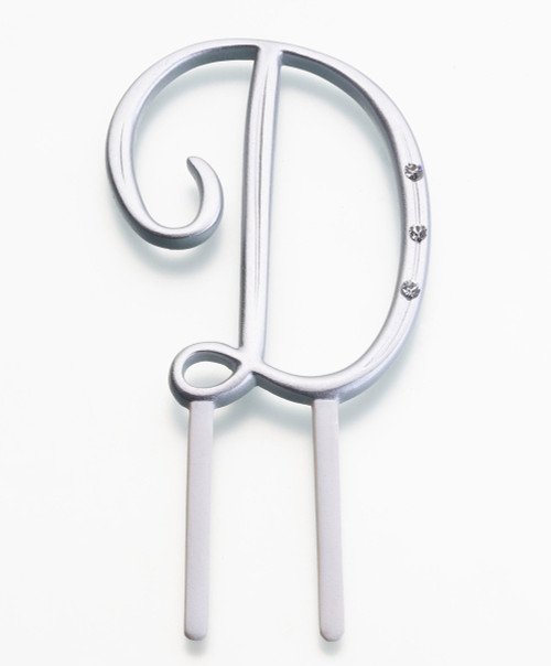 Silver Rhinestone Monogram Small Letter D