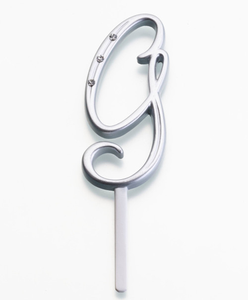 Silver Rhinestone Monogram Small Letter G
