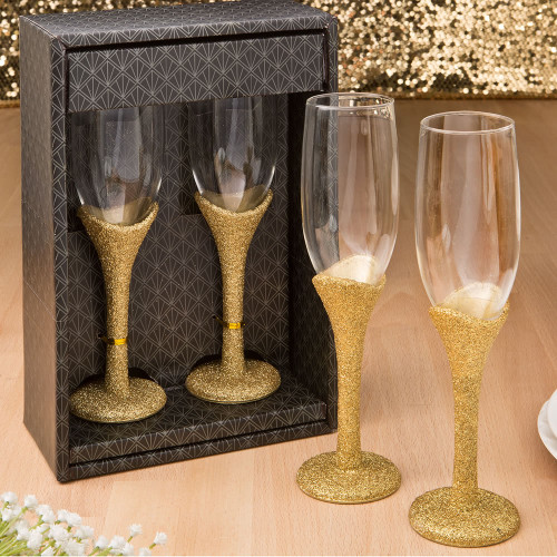 Golden Elegance Collection Set of 2 Toasting Glasses