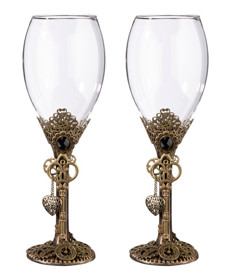 Steam punk Wine Glass Set