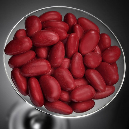 1kg Box of Smeraldina Sugared Almonds Whole Almond Burgundy