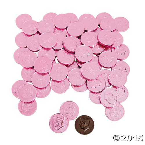 Pink Chocolate Coins