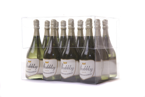 12 x Gold Head Dark Green Bottle Celebration Bubbles