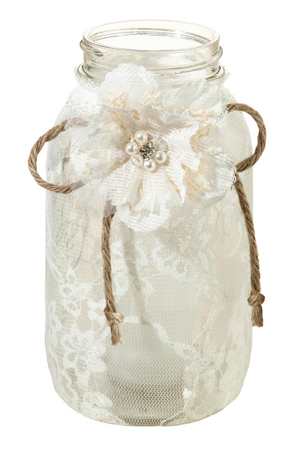 Set of 4 Large Lace Jar Covers