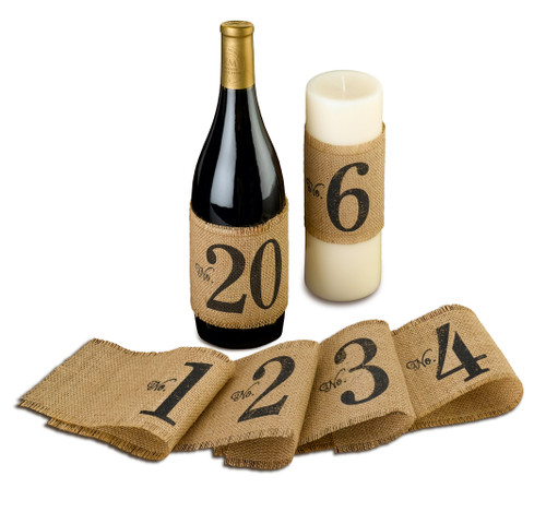 Burlap Table Number Wraps Numbers 120