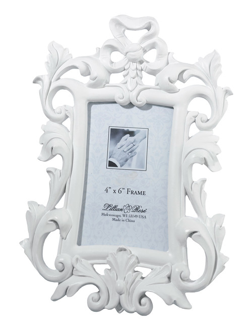 White Scroll Frame 4x6
