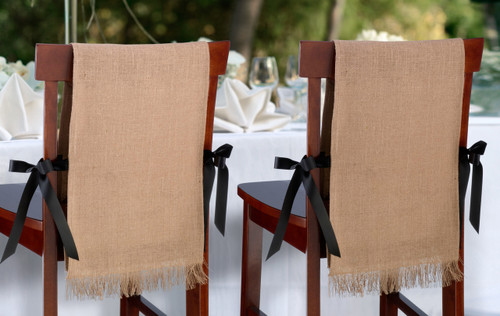 Set of 2 Burlap Chair Covers Blank
