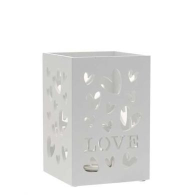 Small Wooden Love Candle Holder