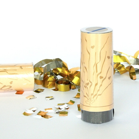 Gold Hearts Party Poppers x 5