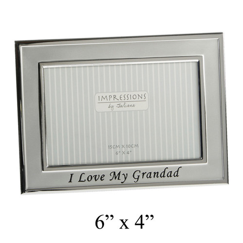 2 Tone Silver Plated Oblong Frame I Love My Granddad 6x4