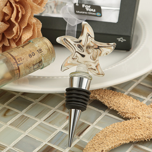 Stunning Starfish Murano Glass Bottle Stopper