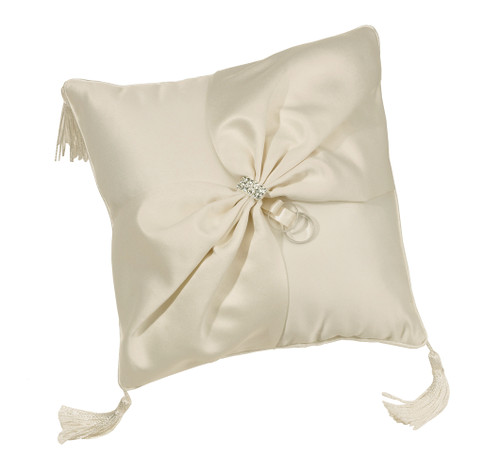 Rhinestone Pillow Ivory
