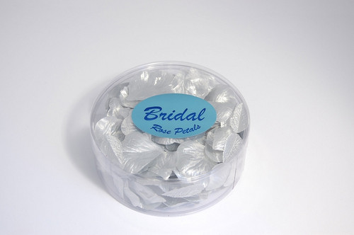 Satin Rose Petals Metallic Silver