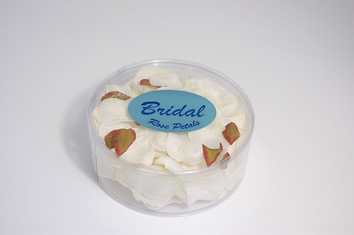 Satin Rose Petals White Green