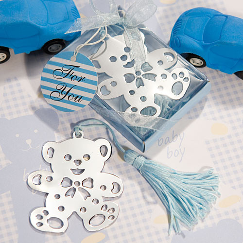 Lovable Teddy Bear Design Bookmarks Blue