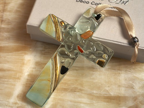 Murano Art Deco Collection Glass Cross