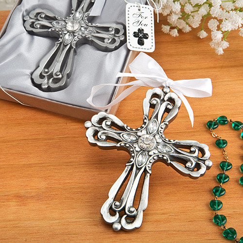 Silver Cross Ornament With Antique Finish