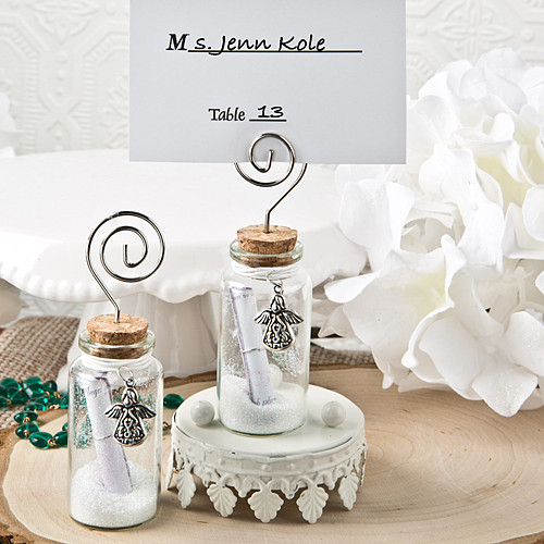 Guardian Angel Wishing Glass Jar With Photo Holder