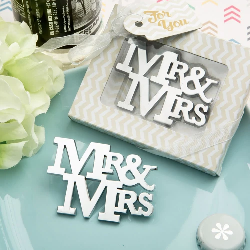 On Trend Mr. And Mrs. Silver Metal Bottle Opener