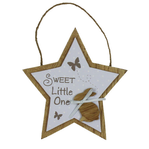 Petit Cheri' Collection MDF Star Plaque Sweet Little One Blue
