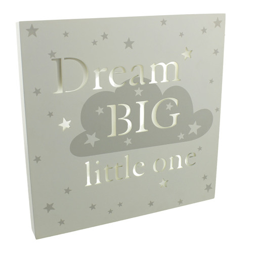 Bambino Light Up MDF Wall Plaque Dream Big