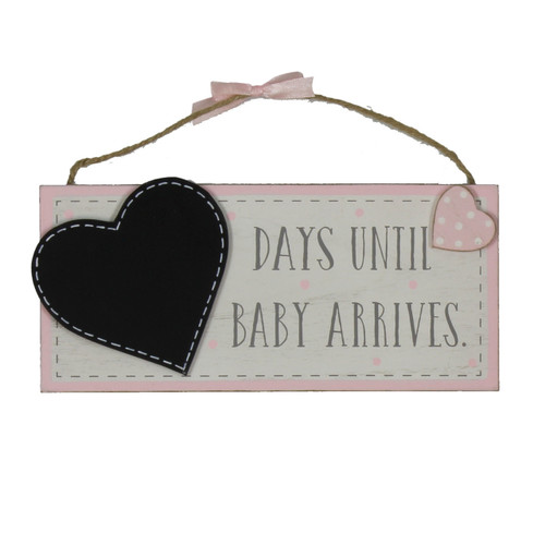 Petit Cheri' MDF Chalkboard 'Waiting For Baby' Pink