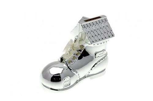 Silver Plated Old Boot Money Box