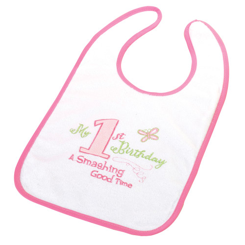 First Birthday Bib Pink
