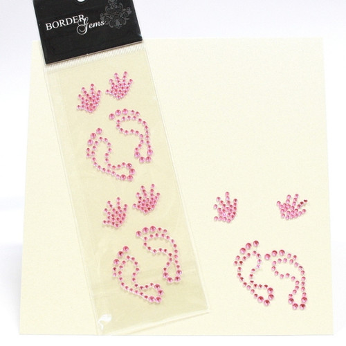 Gem Borders Baby Girl Hand And Foot Prints