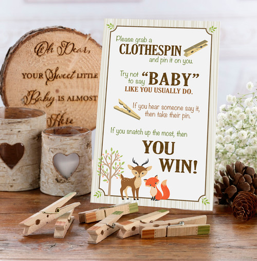 Woodland Clothespin Baby Shower Game