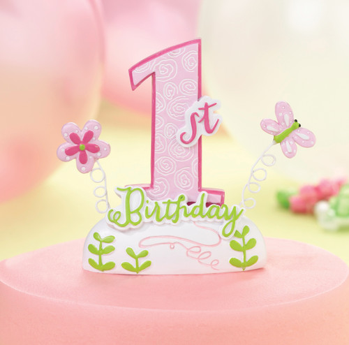 1st Birthday Cake top Pink