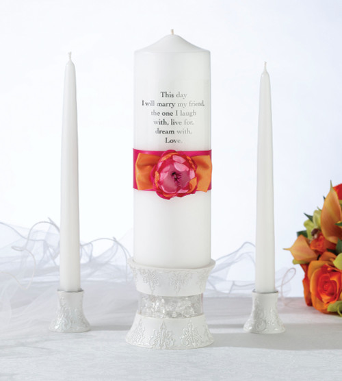 Hot Pink Orange Candle Set