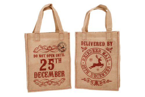 Set of 2 Hessian Christmas Bags