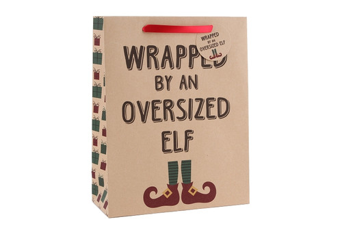 Large 'Wrapped By An Oversized Elf' Gift Bag