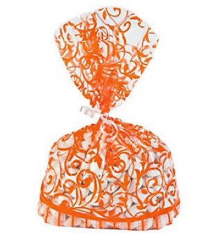 12 x Orange Swirl Cellophane Bags