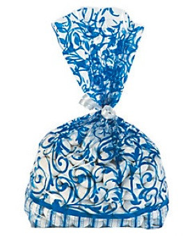 12 x Navy Blue Swirl Cellophane Bags