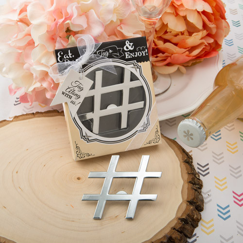 Hash Tag Love Collection Chrome Finish Silver Metal Bottle Opener
